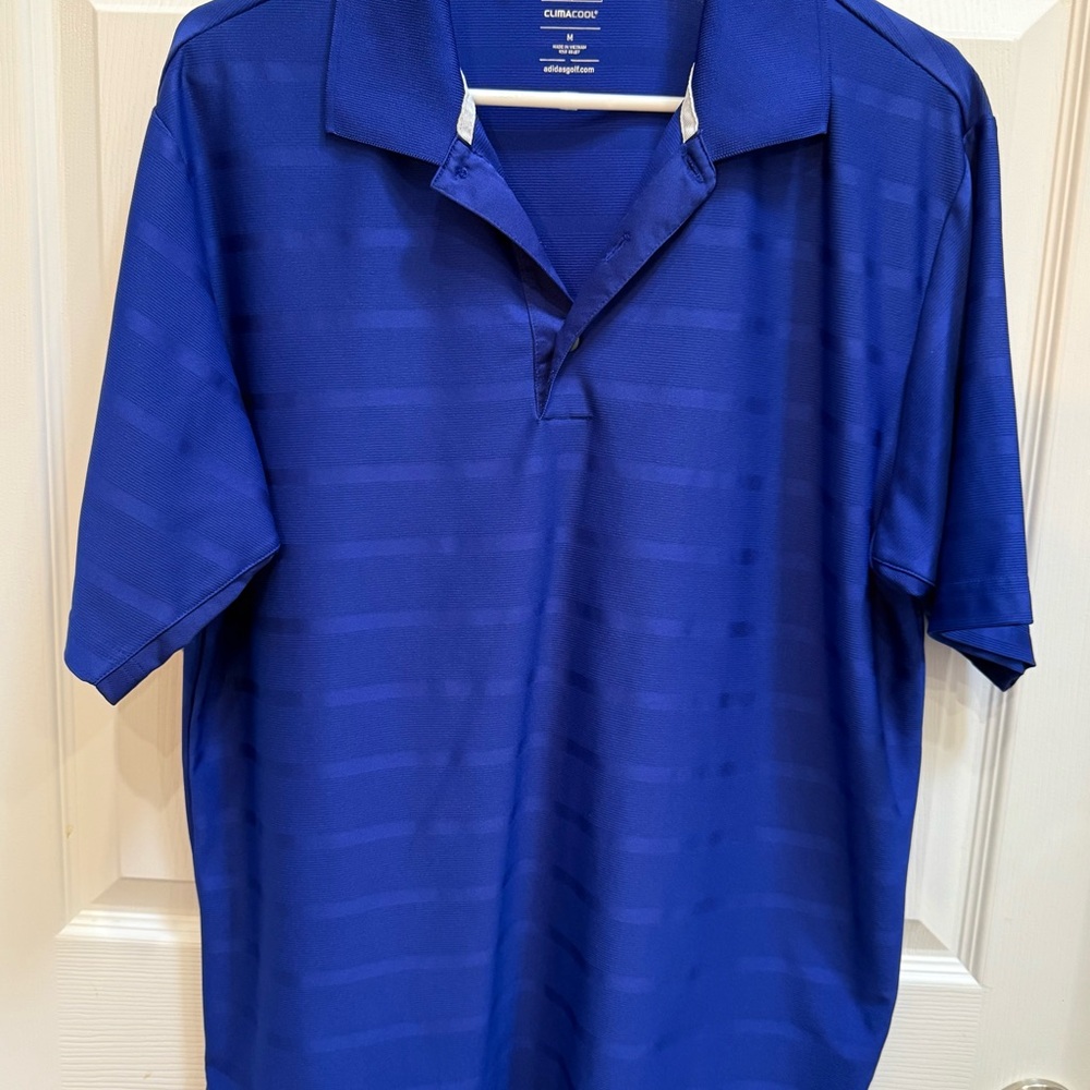 Adidas Blue Performance Golf Polo Shirt